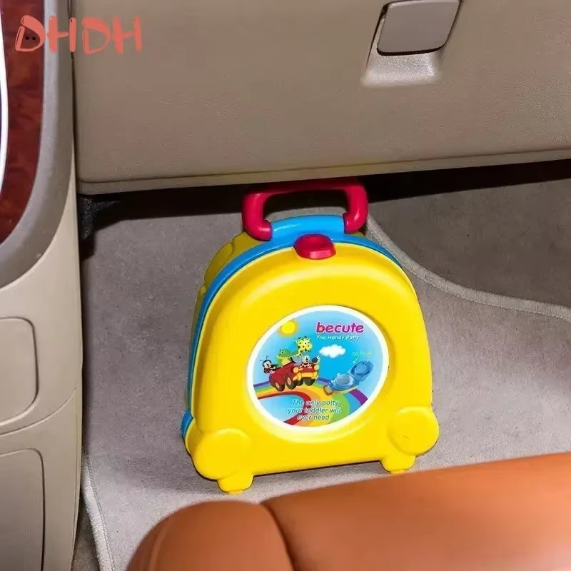 Foldable Travel Potty Seat for Kids Portable Potty Training Toilet Cartoon Pattern Covers for Camping Car Outdoor Use