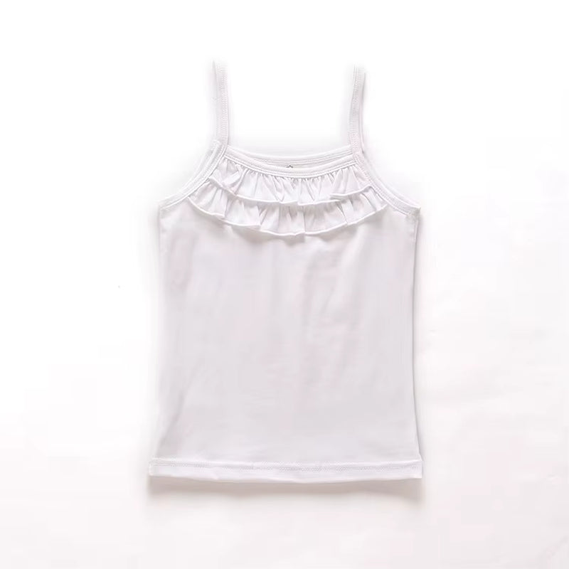 Summer Style Girl Underwear Kids Clothes Cotton Tank Tops for Girls Lace Girls Camisole Baby Undershirt 2-8T Teenager Singlets