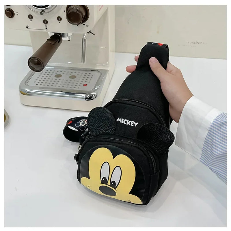 Disney 2024 New Fashion Mickey Cartoon Single Shoulder Crossbody Bag for Boys and Girls Cute Girls Coin Crossbody Bag