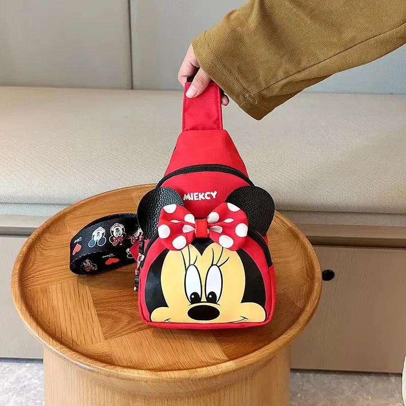 Disney 2024 New Fashion Mickey Cartoon Single Shoulder Crossbody Bag for Boys and Girls Cute Girls Coin Crossbody Bag