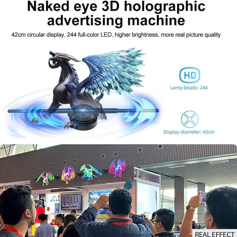 3D Hologram LED Fan Projector LED Fan Holographic Christmas Tree with Remote Control/Wifi/App Video Christmas Party Decor