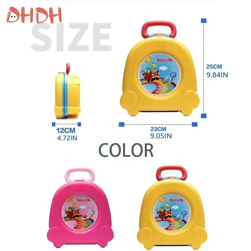 Foldable Travel Potty Seat for Kids Portable Potty Training Toilet Cartoon Pattern Covers for Camping Car Outdoor Use