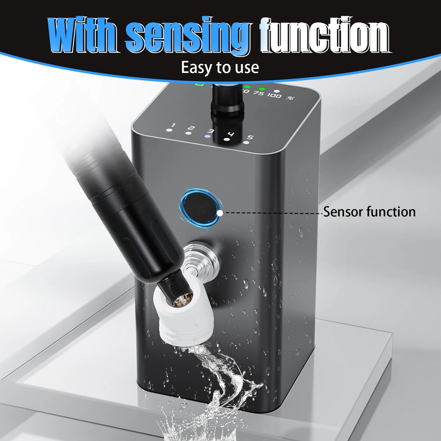 Tattoo Needle Washer Automatic Ink Flush with Strong Suction Automatic Induction Tattoo Washer Needle Tool Tattoo Supplies