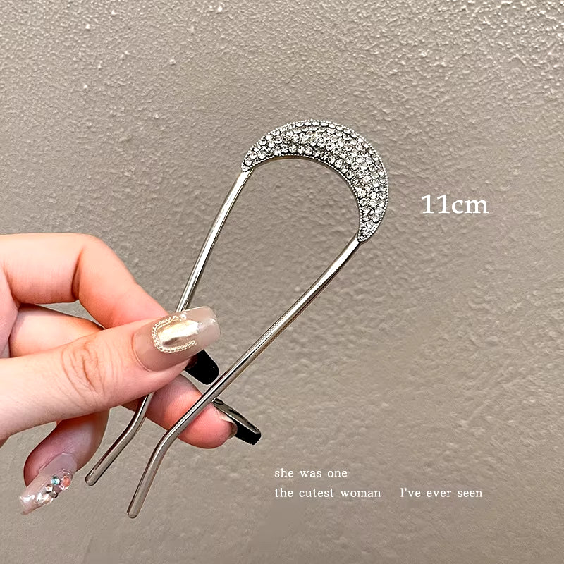 New Pearl Hairpins Korean U-Shaped Metal Shell Hair Clip Pins Women Girls Hair Sticks Bun Maker Hair Styling Accessories Gifts