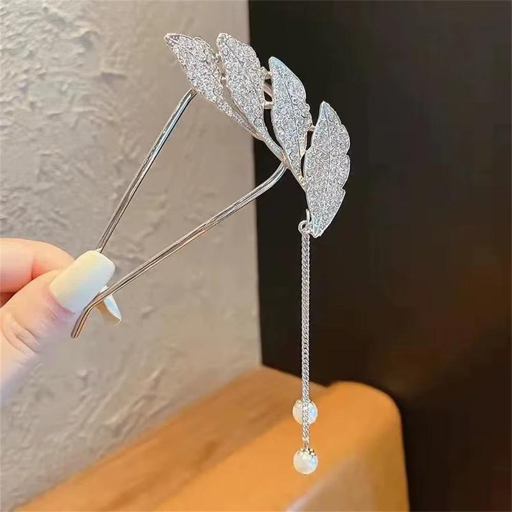 New Pearl Hairpins Korean U-Shaped Metal Shell Hair Clip Pins Women Girls Hair Sticks Bun Maker Hair Styling Accessories Gifts