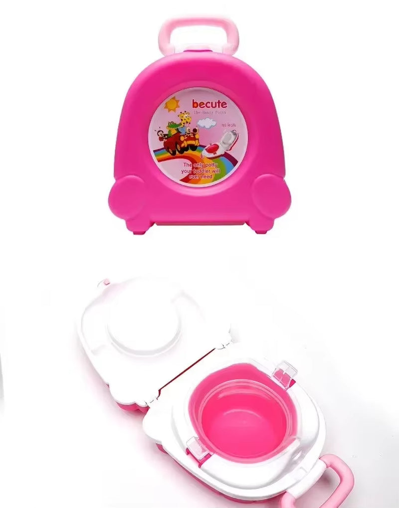 Foldable Travel Potty Seat for Kids Portable Potty Training Toilet Cartoon Pattern Covers for Camping Car Outdoor Use