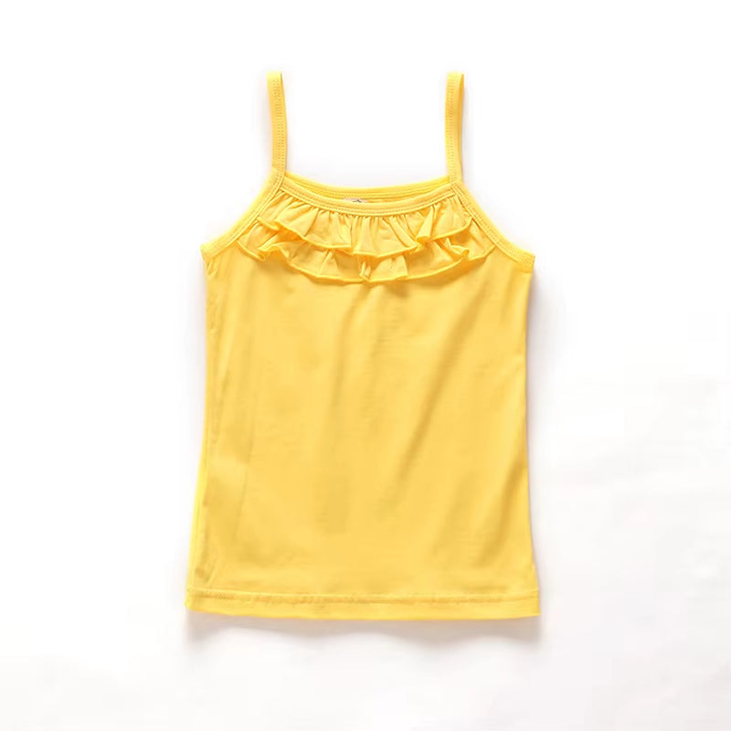 Summer Style Girl Underwear Kids Clothes Cotton Tank Tops for Girls Lace Girls Camisole Baby Undershirt 2-8T Teenager Singlets
