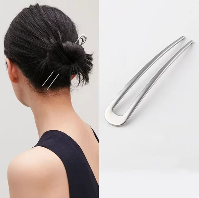 New Pearl Hairpins Korean U-Shaped Metal Shell Hair Clip Pins Women Girls Hair Sticks Bun Maker Hair Styling Accessories Gifts