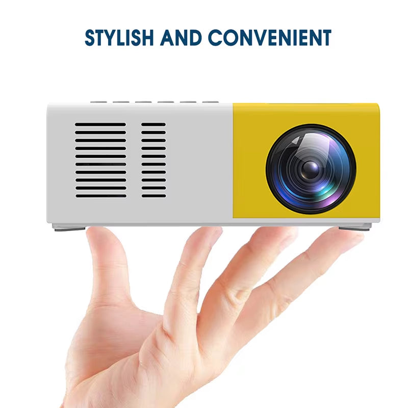 YG300 Outdoor Portable Projector Home Mini Wireless Phone with Screen Android HD Projector Home Bedroom Wallor Mobile Projection