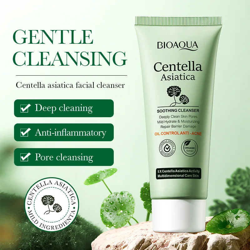 Centella Asiatica Facial Cleanser Moisturizing Oil Control Face Cleansing Face Wash Foam Facial Cleanser Skin Care