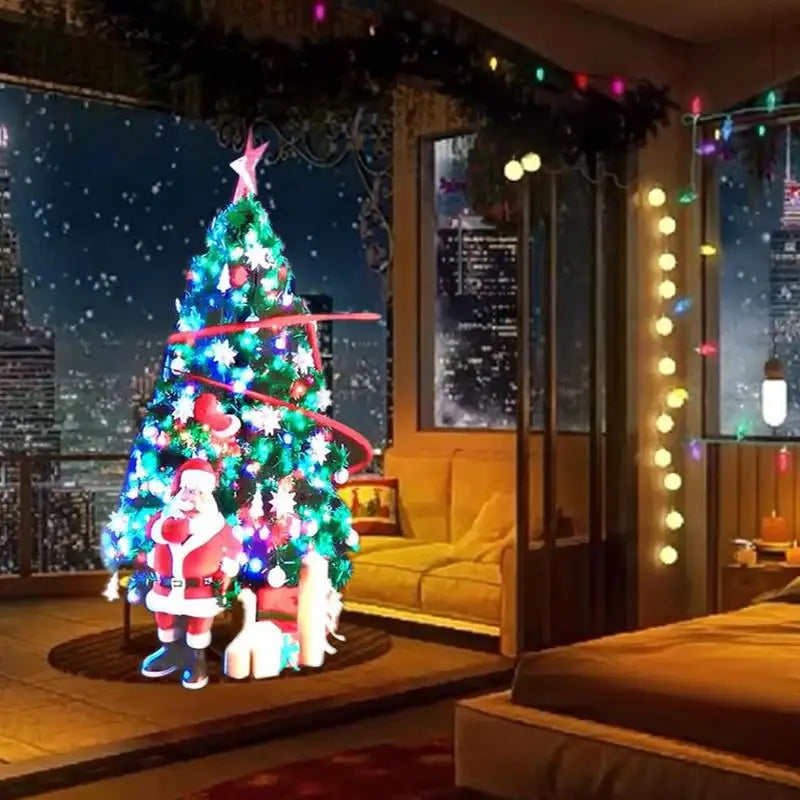 3D Hologram LED Fan Projector LED Fan Holographic Christmas Tree with Remote Control/Wifi/App Video Christmas Party Decor