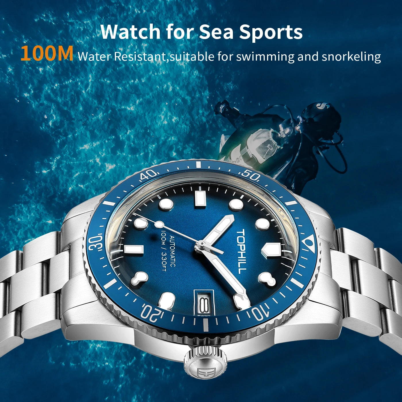 Watches Business Automatic Movement NH35 Mechanical Watches 10Bar Waterproof
