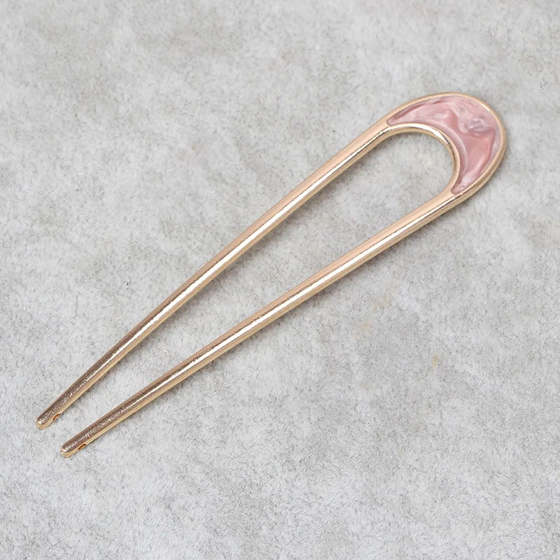 New Pearl Hairpins Korean U-Shaped Metal Shell Hair Clip Pins Women Girls Hair Sticks Bun Maker Hair Styling Accessories Gifts