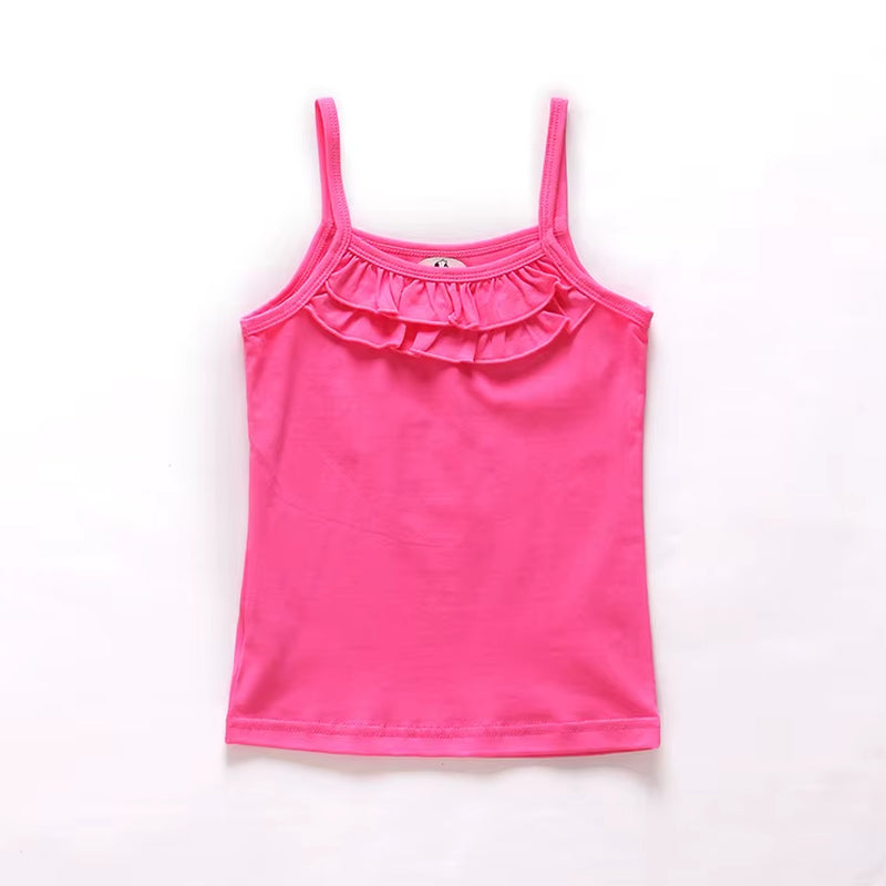 Summer Style Girl Underwear Kids Clothes Cotton Tank Tops for Girls Lace Girls Camisole Baby Undershirt 2-8T Teenager Singlets