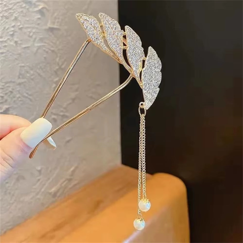 New Pearl Hairpins Korean U-Shaped Metal Shell Hair Clip Pins Women Girls Hair Sticks Bun Maker Hair Styling Accessories Gifts