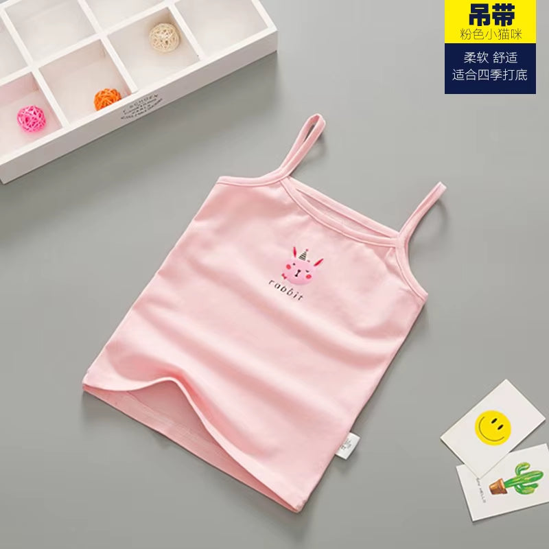 Summer Style Girl Underwear Kids Clothes Cotton Tank Tops for Girls Lace Girls Camisole Baby Undershirt 2-8T Teenager Singlets