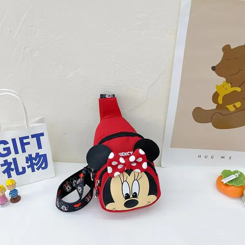 Disney 2024 New Fashion Mickey Cartoon Single Shoulder Crossbody Bag for Boys and Girls Cute Girls Coin Crossbody Bag