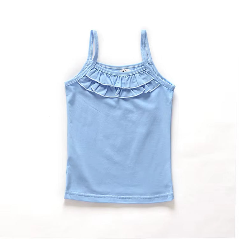 Summer Style Girl Underwear Kids Clothes Cotton Tank Tops for Girls Lace Girls Camisole Baby Undershirt 2-8T Teenager Singlets