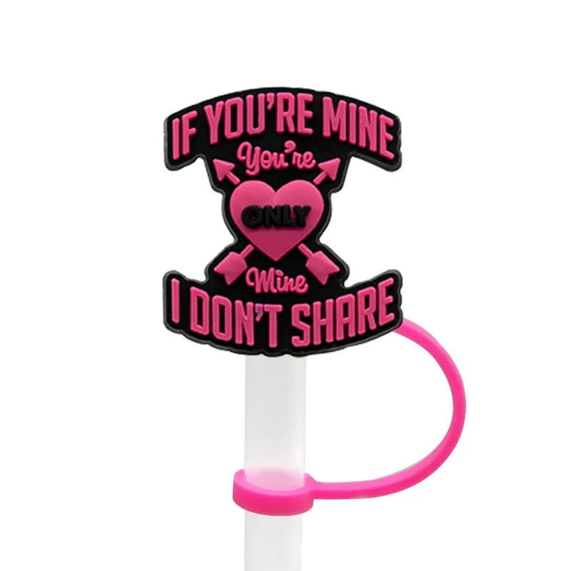 1PCS Silicone Straw Covercap Word Accessories for Tumbler Cup,8Mm Splashproof Straw Topper,Dustproof Straw Cap Drinking Tip