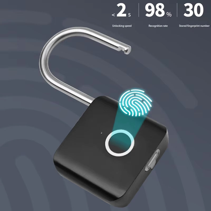 Xiaomi Smart Fingerprint Padlock Outdoor IP54 Waterproof Rust-Proof Padlock Smart Electronic Anti-Theft Password Lock Cabinet