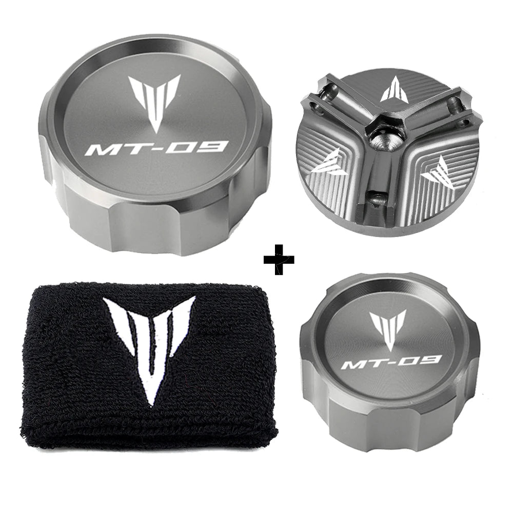 For Yamaha MT09 MT 09 MT-09 SP 2021-2024 2023Motorcycle Front Rear Brake Fluid Reservoir Cover Cap Sock Engine Oil Filler Cap