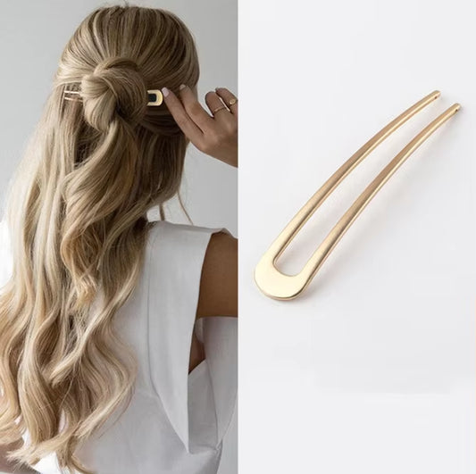 New Pearl Hairpins Korean U-Shaped Metal Shell Hair Clip Pins Women Girls Hair Sticks Bun Maker Hair Styling Accessories Gifts