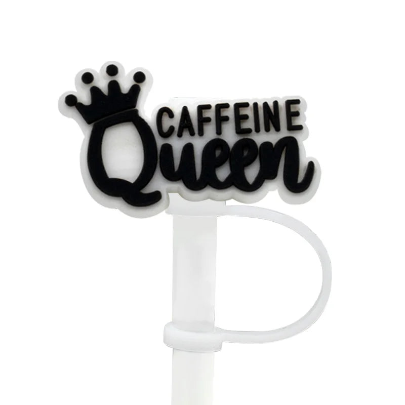 1PCS Silicone Straw Covercap Word Accessories for Tumbler Cup,8Mm Splashproof Straw Topper,Dustproof Straw Cap Drinking Tip