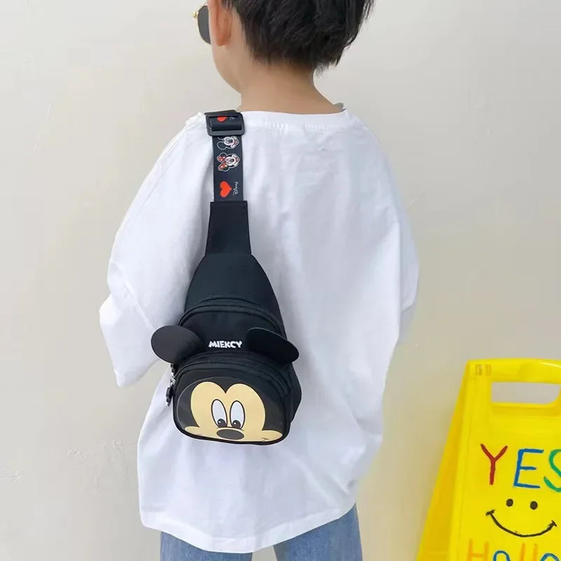 Disney 2024 New Fashion Mickey Cartoon Single Shoulder Crossbody Bag for Boys and Girls Cute Girls Coin Crossbody Bag