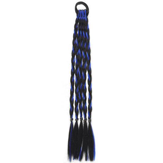 1 Pcs Synthetic Colorful Hip Hop Braided Ponytail Extension - Braided Hair for Women, Perfect for Halloween & Christmas Parties