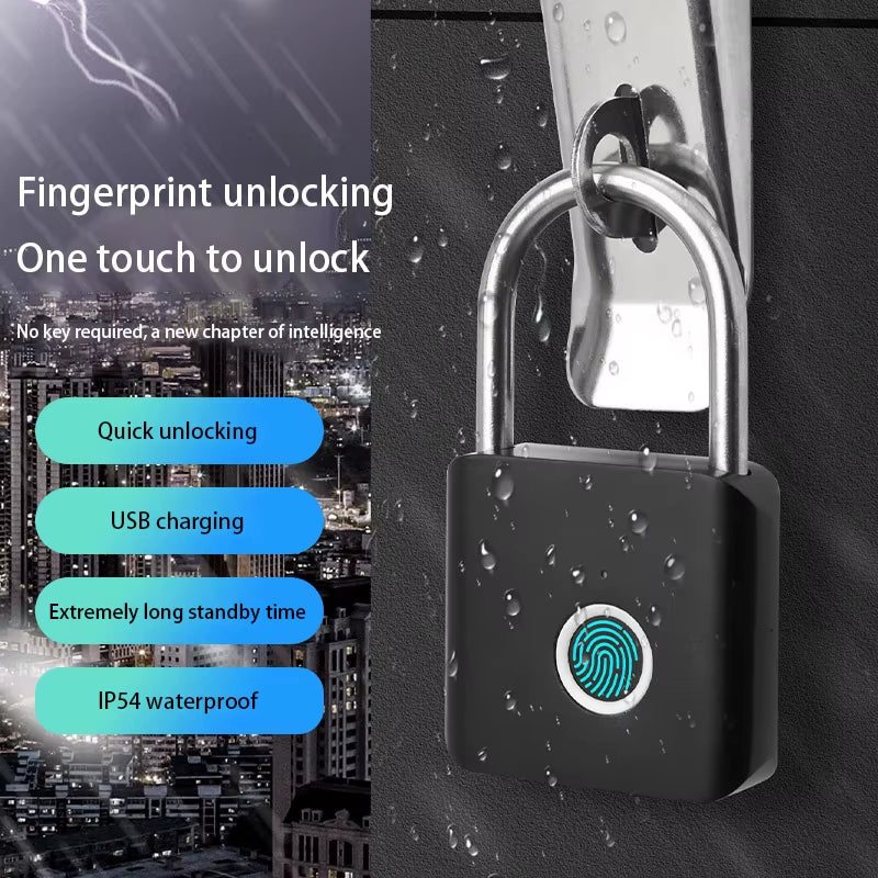 Xiaomi Smart Fingerprint Padlock Outdoor IP54 Waterproof Rust-Proof Padlock Smart Electronic Anti-Theft Password Lock Cabinet