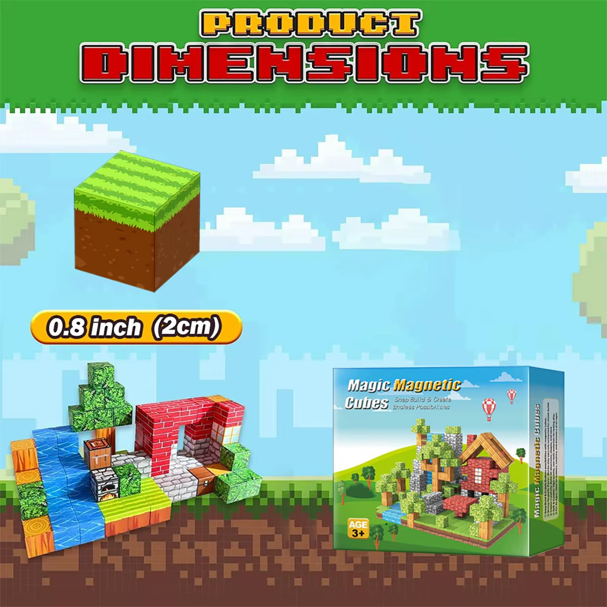 100PCS Magnetic Blocks Build Magnet Set for Boys Girls Magnetic Construction Set STEM Sensory Toys for Toddlers Gifts