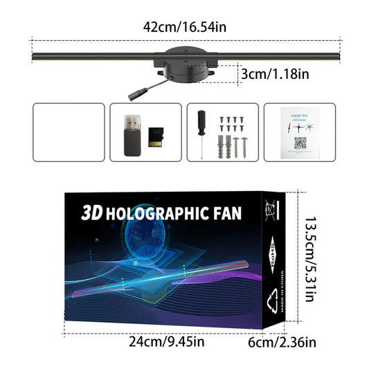 3D Hologram LED Fan Projector LED Fan Holographic Christmas Tree with Remote Control/Wifi/App Video Christmas Party Decor