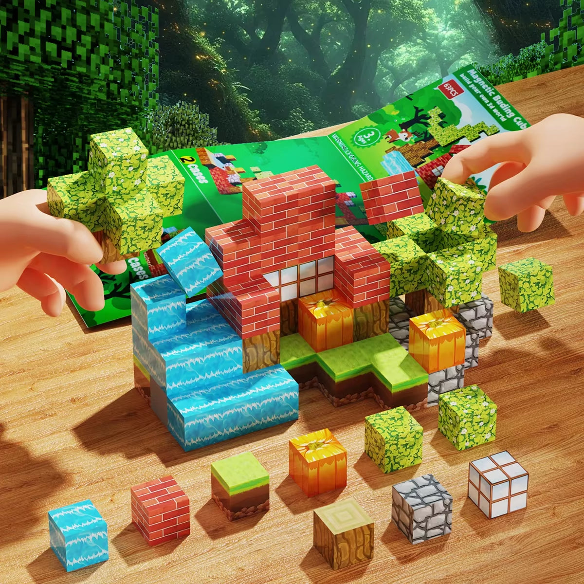 100PCS Magnetic Blocks Build Magnet Set for Boys Girls Magnetic Construction Set STEM Sensory Toys for Toddlers Gifts