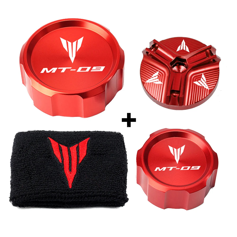 For Yamaha MT09 MT 09 MT-09 SP 2021-2024 2023Motorcycle Front Rear Brake Fluid Reservoir Cover Cap Sock Engine Oil Filler Cap