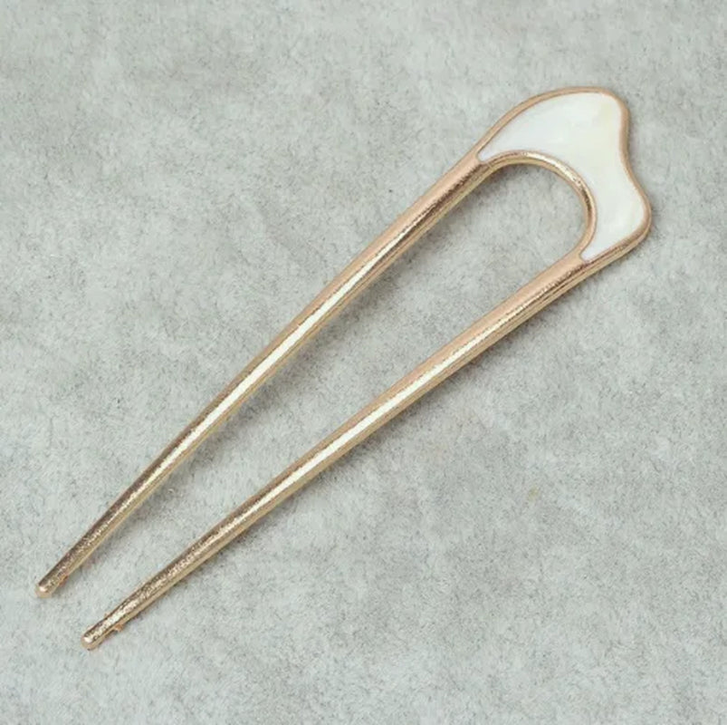 New Pearl Hairpins Korean U-Shaped Metal Shell Hair Clip Pins Women Girls Hair Sticks Bun Maker Hair Styling Accessories Gifts