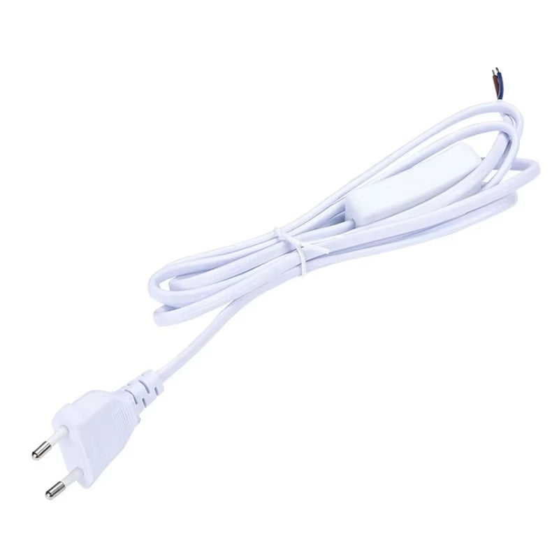EU/US Plug LED Tube Power Extension Cable Desk Lamp Power Cord with On/Off Switch LED Light Fixture Cable Drop Shipping