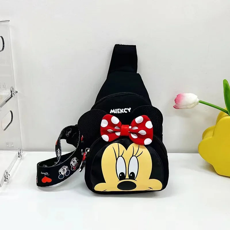 Disney 2024 New Fashion Mickey Cartoon Single Shoulder Crossbody Bag for Boys and Girls Cute Girls Coin Crossbody Bag