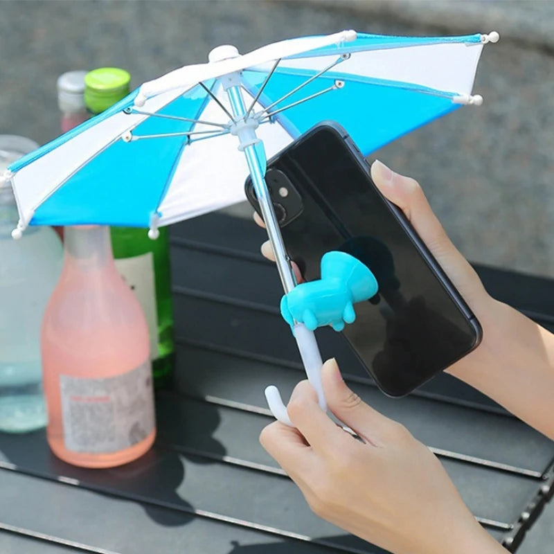 Mini Umbrella for Smart Phone with Suction Cup Holder, Outdoor Anti-Glare Sunshade Cover, Anti-Reflective Screen Protector 2025