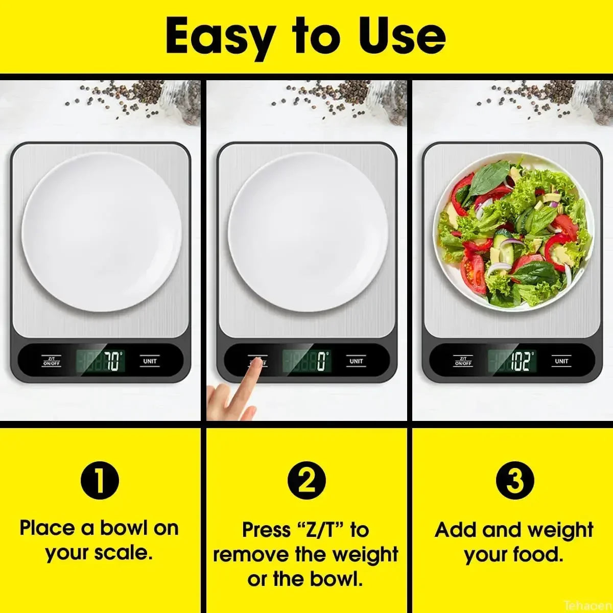 Digital Kitchen Scale 10Kg/1G Weight Scale Usb Food Coffee Scales Smart Electronic Waterproof Digital Scale for Baking and Cook