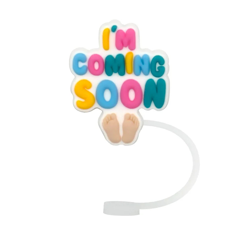 1PCS Silicone Straw Covercap Word Accessories for Tumbler Cup,8Mm Splashproof Straw Topper,Dustproof Straw Cap Drinking Tip