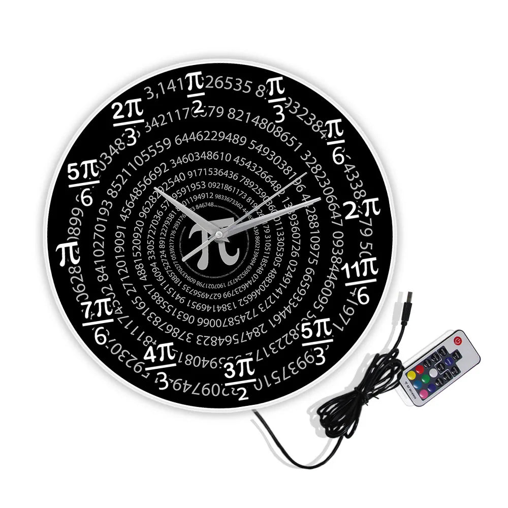 Pi 3.14 Mathematics Wall Clock School Classroom Wall Decor Math Science Wall Art Decorative Wall Watch Pi Day Math Lovers Gifts