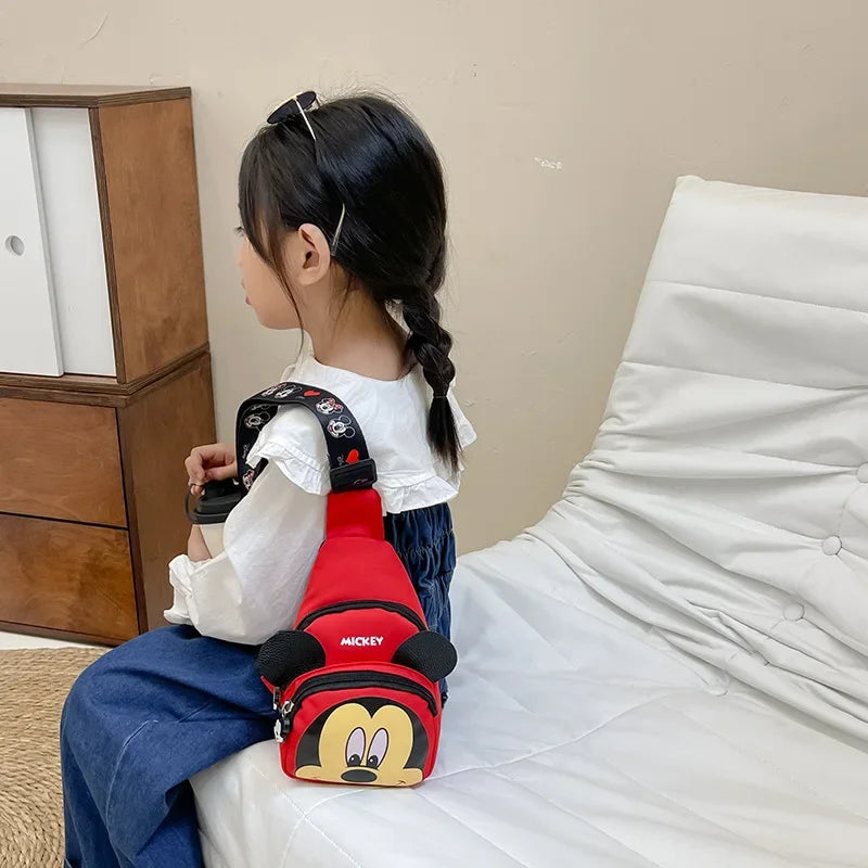 Disney 2024 New Fashion Mickey Cartoon Single Shoulder Crossbody Bag for Boys and Girls Cute Girls Coin Crossbody Bag