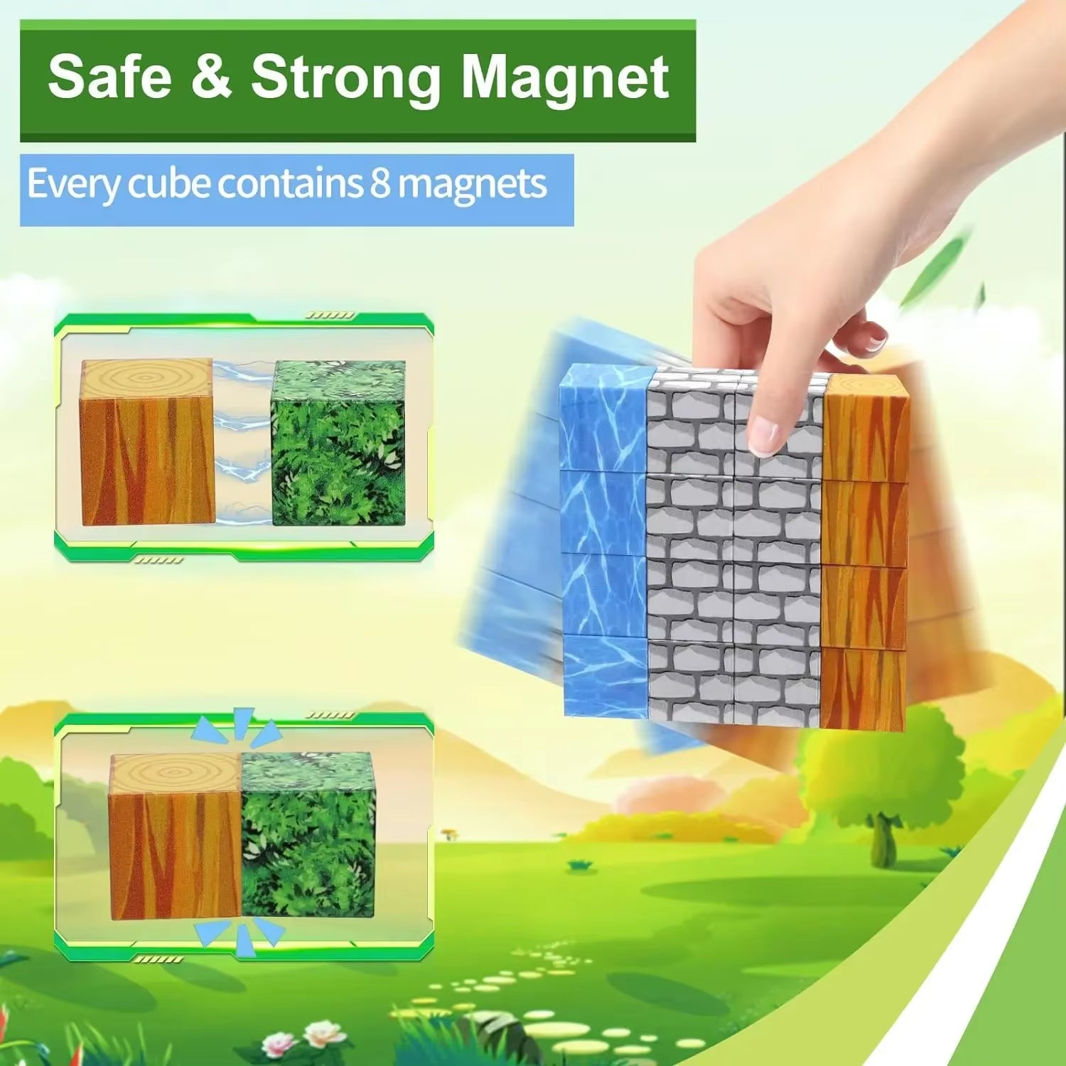 100PCS Magnetic Blocks Build Magnet Set for Boys Girls Magnetic Construction Set STEM Sensory Toys for Toddlers Gifts