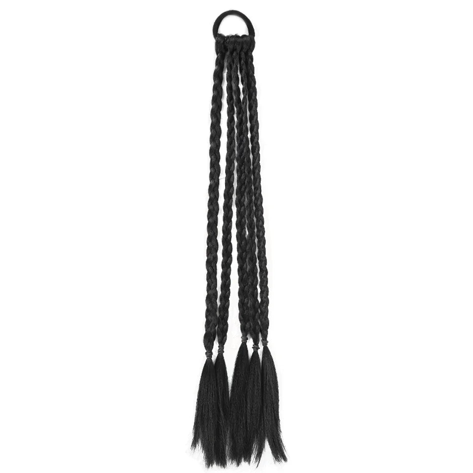 1 Pcs Synthetic Colorful Hip Hop Braided Ponytail Extension - Braided Hair for Women, Perfect for Halloween & Christmas Parties