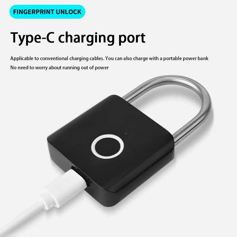 Xiaomi Smart Fingerprint Padlock Outdoor IP54 Waterproof Rust-Proof Padlock Smart Electronic Anti-Theft Password Lock Cabinet