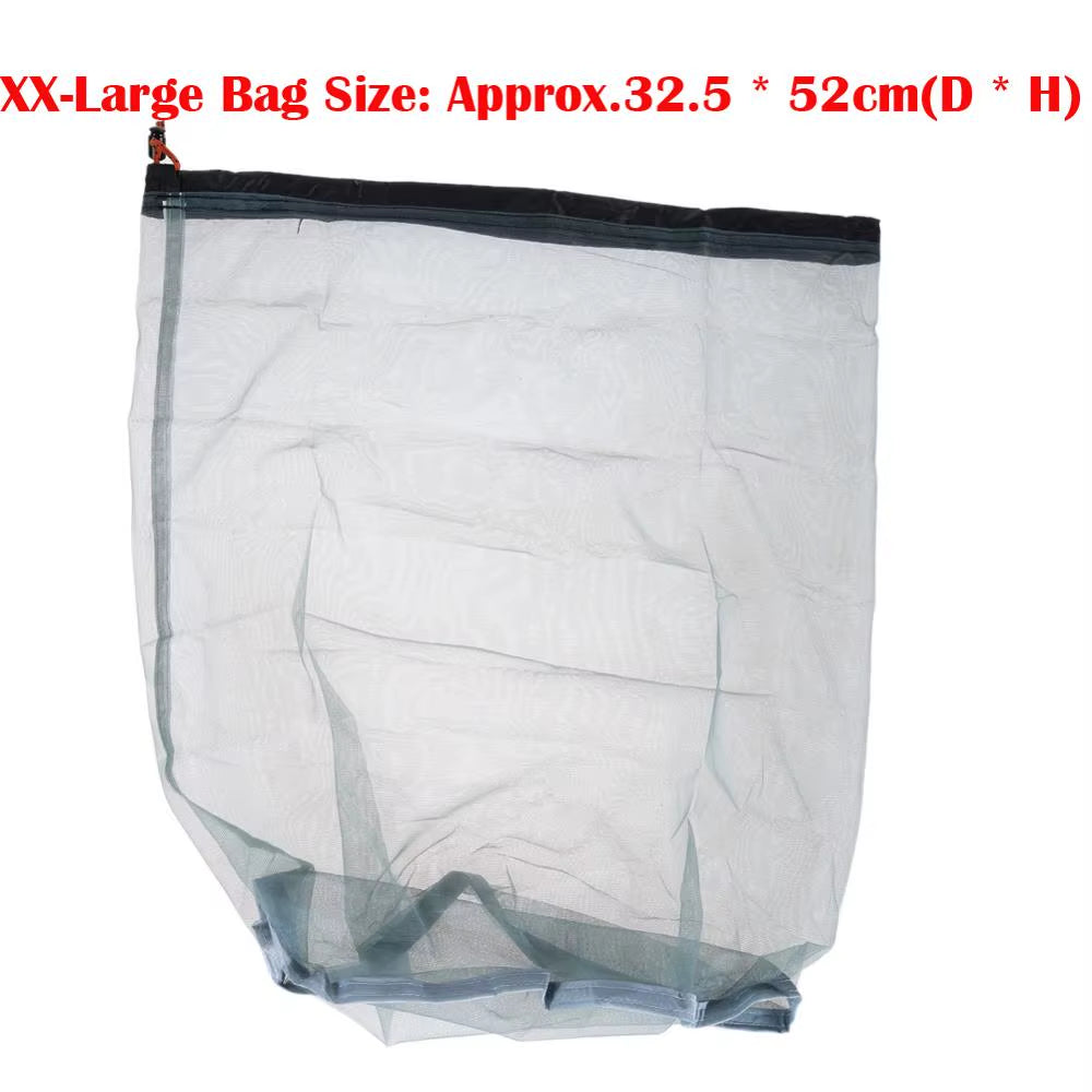 Camping Sports Mesh Storage Bag Ultralight Travel Stuff Sack Drawstring Storage Bag Traveling Organizer Portable Outdoor Tool