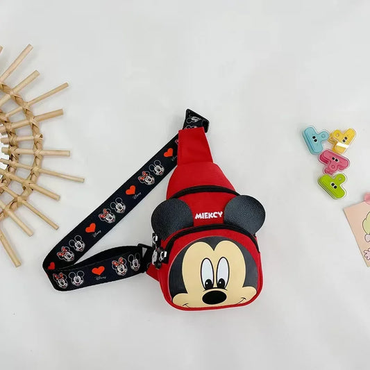 Disney 2024 New Fashion Mickey Cartoon Single Shoulder Crossbody Bag for Boys and Girls Cute Girls Coin Crossbody Bag