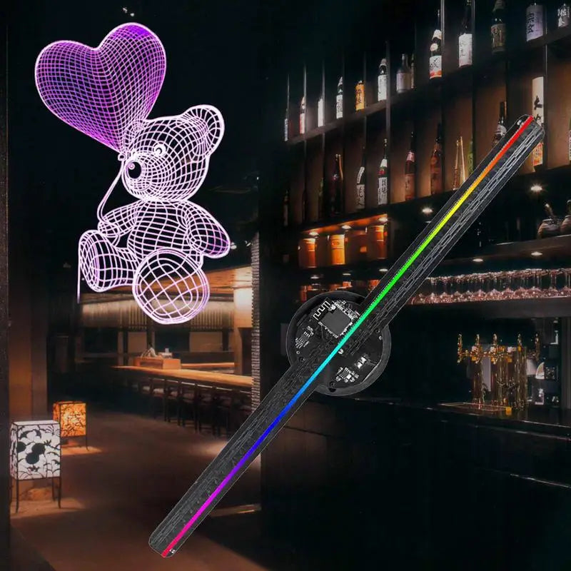3D Hologram LED Fan Projector LED Fan Holographic Christmas Tree with Remote Control/Wifi/App Video Christmas Party Decor