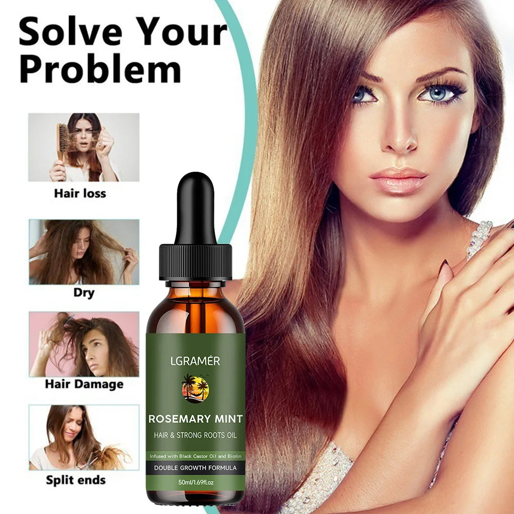 Rosemary Peppermint Hair Care Essential Oil Moisturizes Nourishes Healthy Hair Leaving Long-Lasting Fragrance Smooth Soft