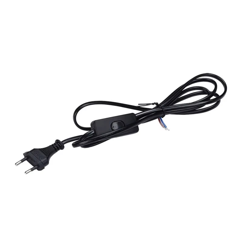 EU/US Plug LED Tube Power Extension Cable Desk Lamp Power Cord with On/Off Switch LED Light Fixture Cable Drop Shipping